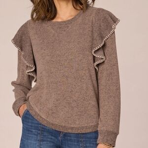 Democracy Brown Crew Neck Sweater